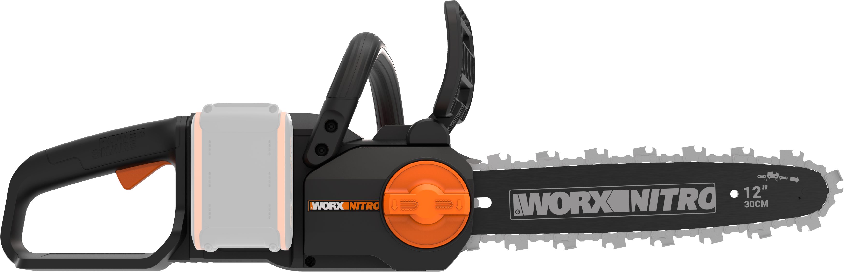 Worx Akku-Kettensäge WG350E.9 Nitro Profi, 30 cm Schwertlänge, leistungsstarke Holzsäge, 10m/s, ohne Akku und Ladegerät