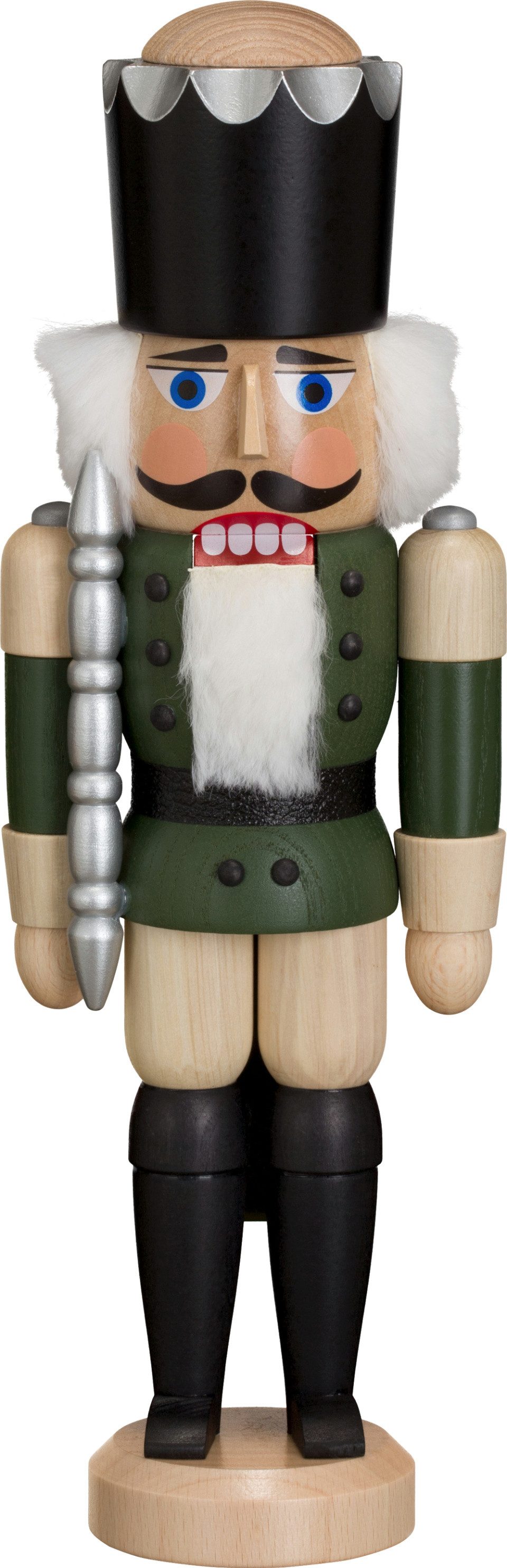 Seiffener Volkskunst Nussknacker Nussknacker König grün, Handarbeit aus dem Erzgebirge