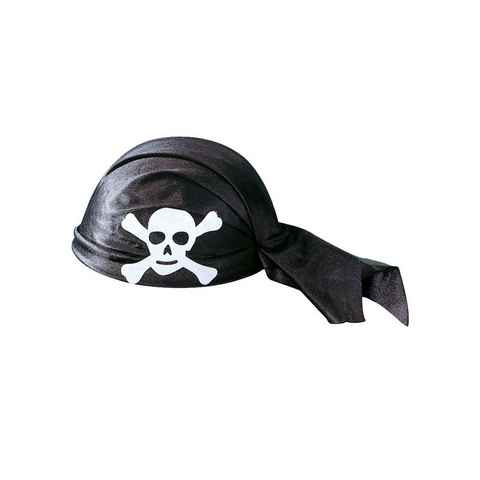 Metamorph Kostüm Piraten Kopftuch gebunden, Schwarzes Piratentuch zum direkt Aufsetzen