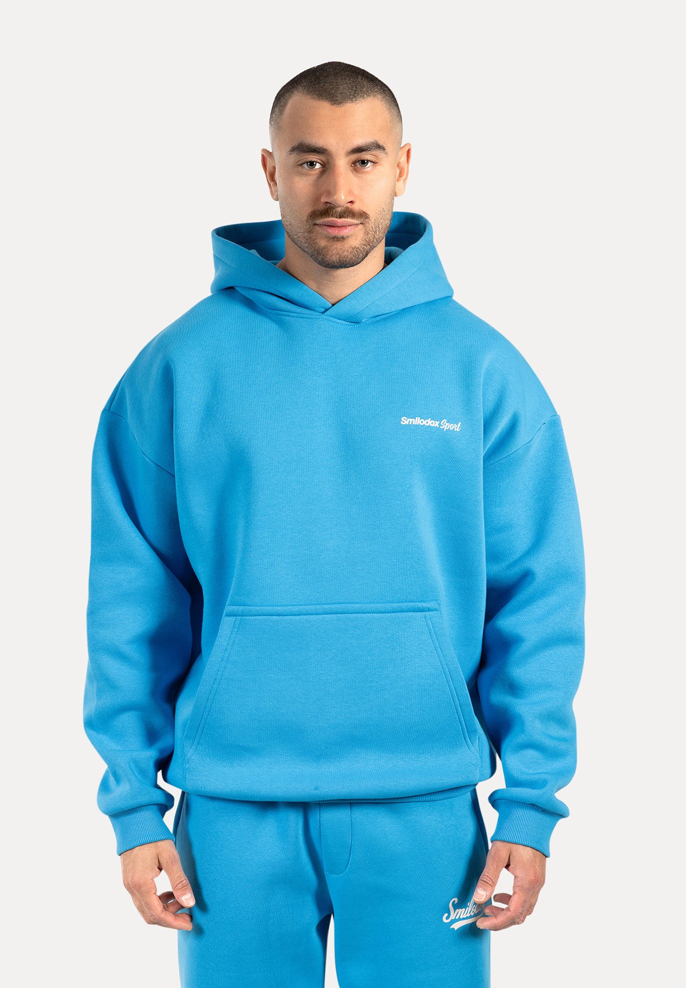 Smilodox Hoodie Tamio, Regular Fit Kapuzenpullover mit Prints auf Brust & Rücken Flauschiger Stoff Pulli Kängurutasche & Bündchen Sport Freizeit