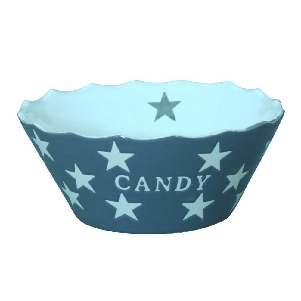 Krasilnikoff Schale Krasilnikoff CANDY Schale GRAU mit weißen Sternen