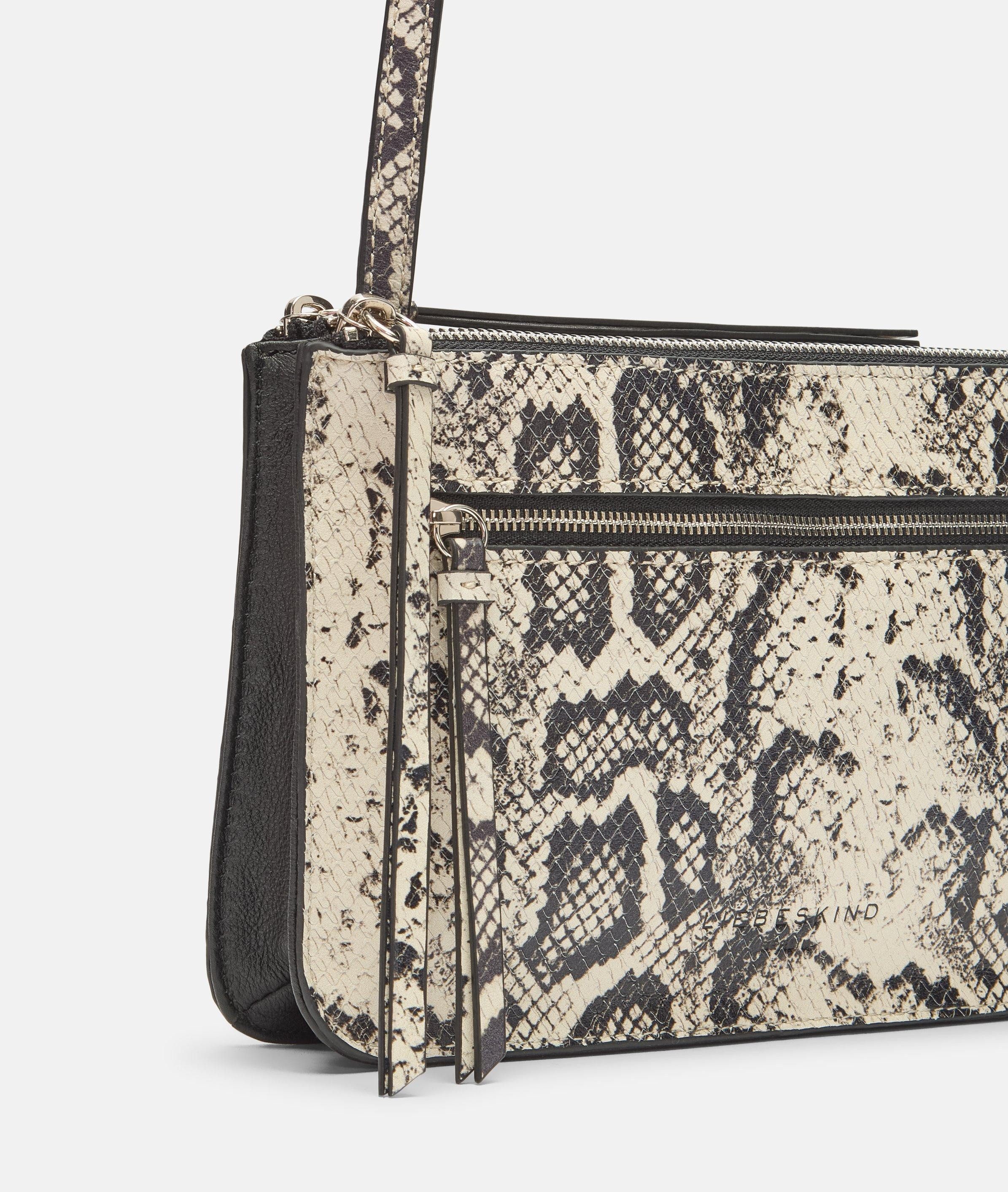Liebeskind Berlin Umhängetasche Snake Double Zena Crossbody S, Handliche Umhängetasche aus Rindsleder