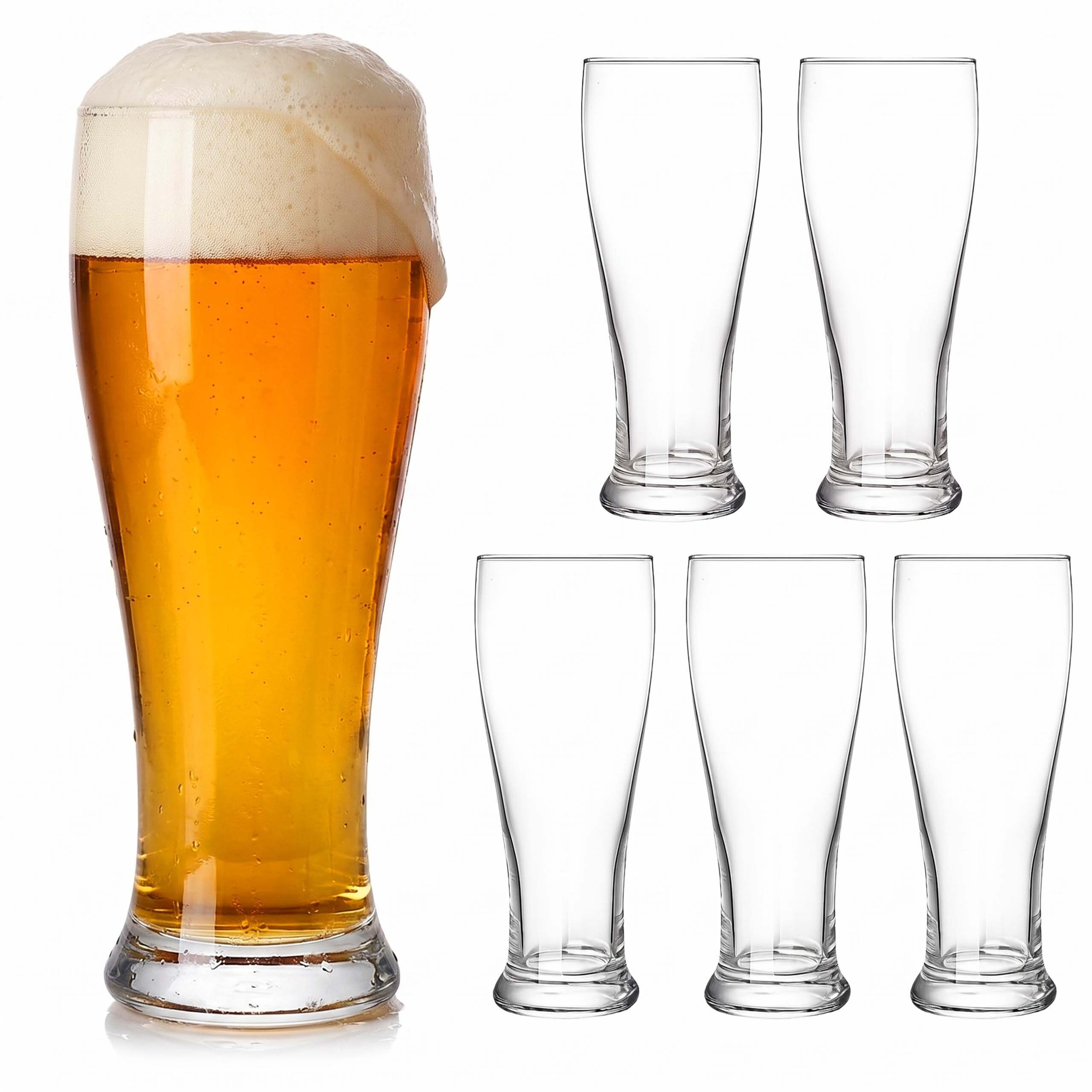 relaxdays Bierglas 6er Set, 6-tlg., Glas