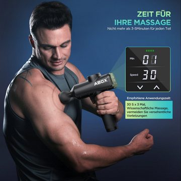 ABOX Massagepistole »hero 1«, MuskelMassage Pistole 6-tlg., 6 Massageköpfen und 30 Geschwindigkeiten 3200 U/min, MuskelMassage Pistole für Muskelschmerzen Relief