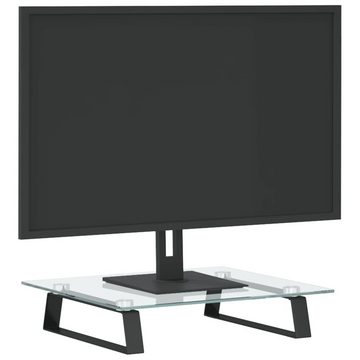 vidaXL Monitorständer Schwarz 40x35x8 cm Hartglas und Metall Monitor-Halterung