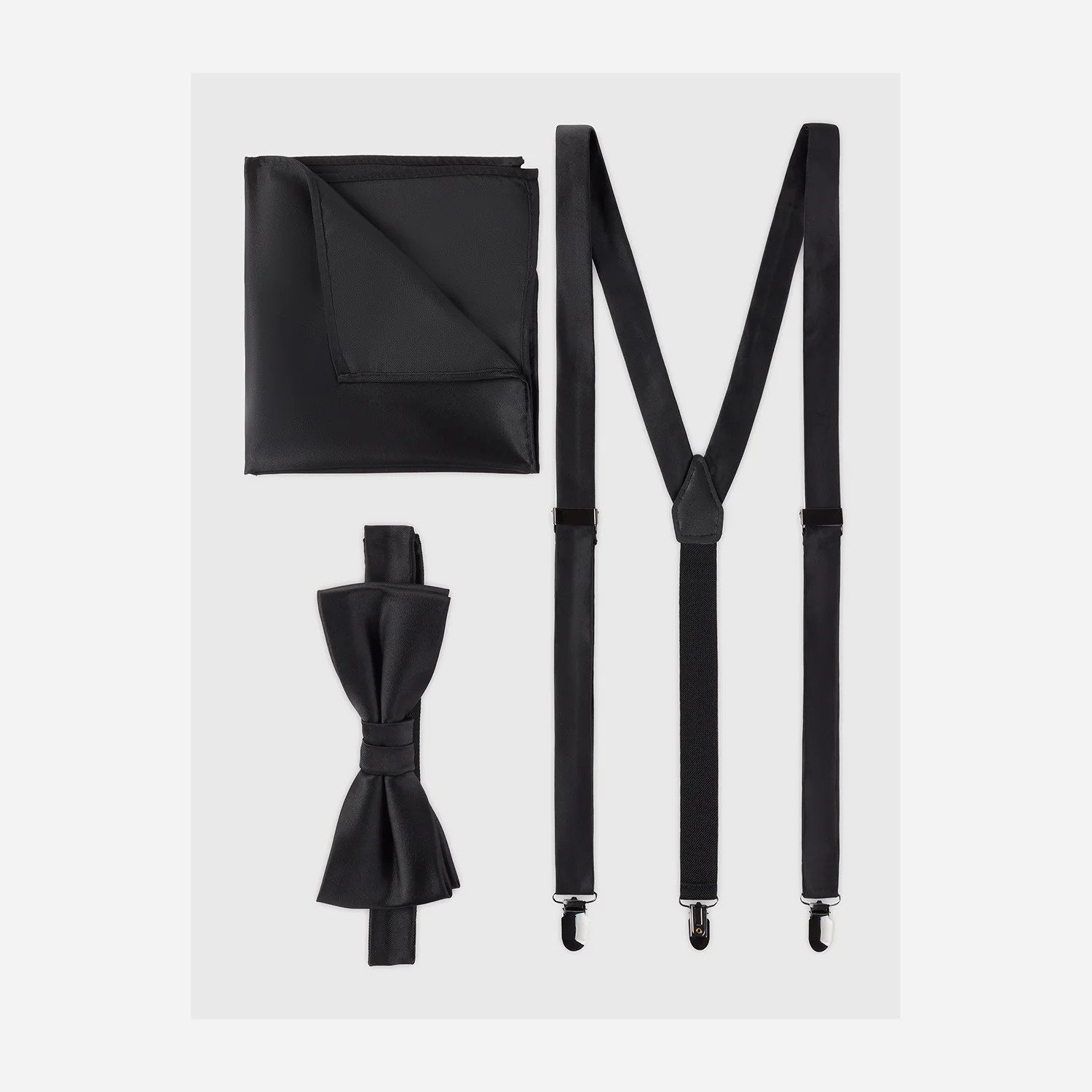 MONTI Hosenträger SALVO - Set-Box mit Fliege, Hosenträgern und Einstecktuch für Herren (Fliege + Hosenträger + Einstecktuch, Styler-Box mit Fliege, Hosenträgern und Einstecktuch)