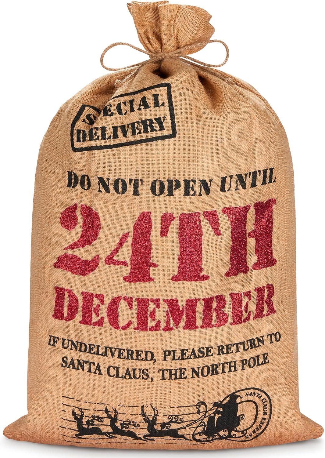 Aufbewahrungstasche Weihnachtssack "Do not open until 24th December"