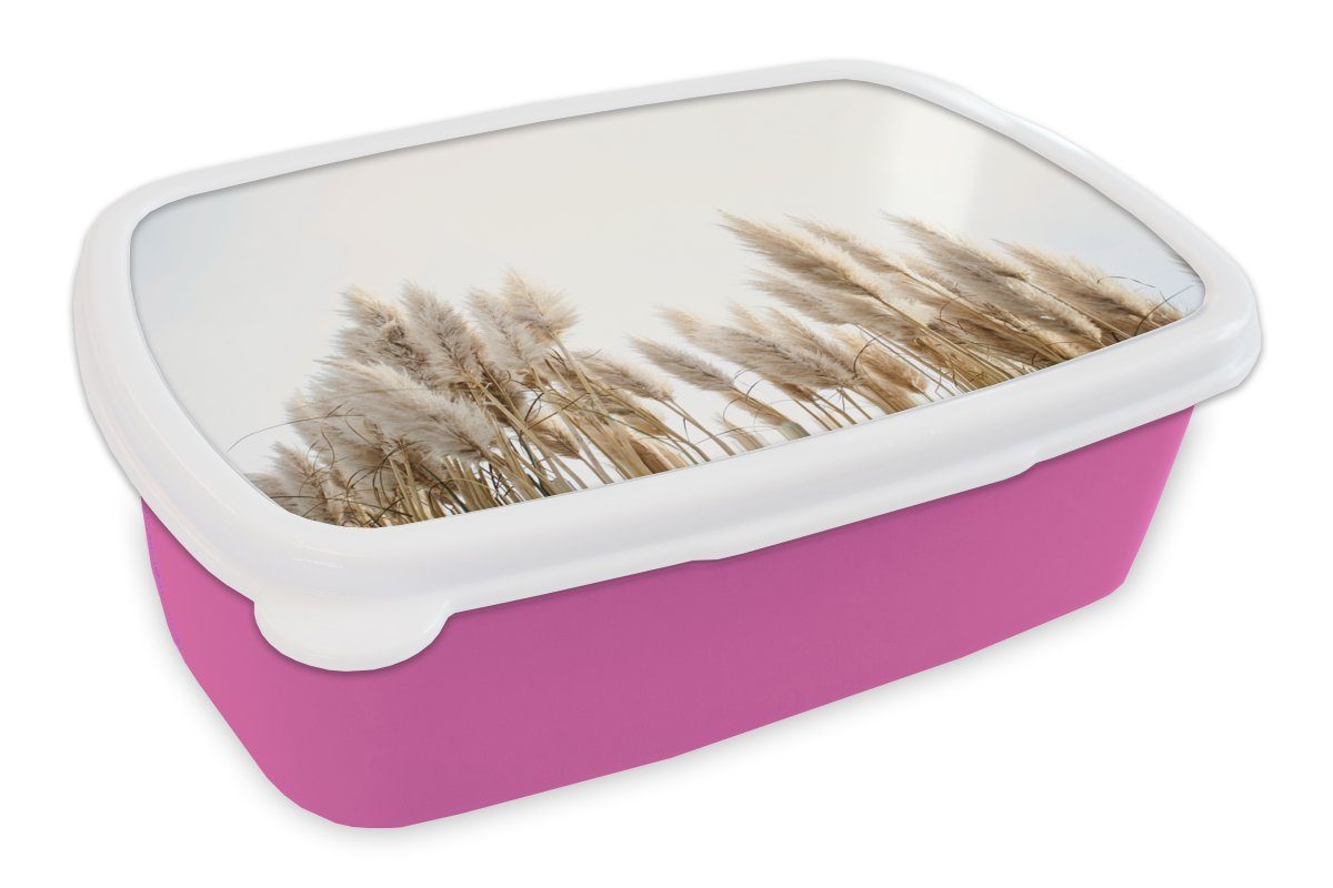 MuchoWow Lunchbox Körnung Erwachsene, für - Mädchen, Himmel rosa Kunststoff, Snackbox, - (2-tlg), Pastell, Brotbox Brotdose Kunststoff Kinder
