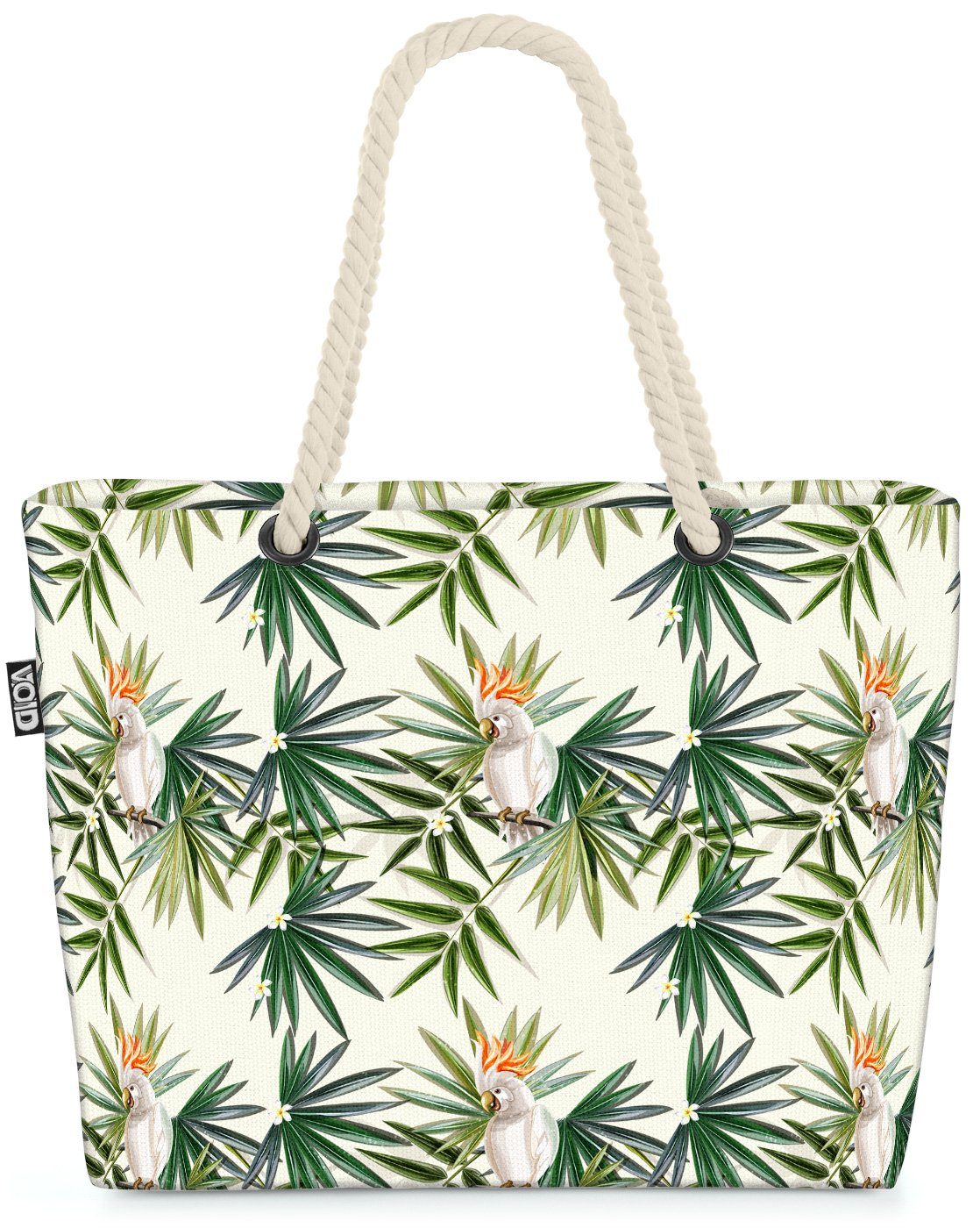 VOID Strandtasche (1-tlg), Kakadu Palmen Beach Bag Vogel hawaii tropisch kokos regenwald blühen pflanze