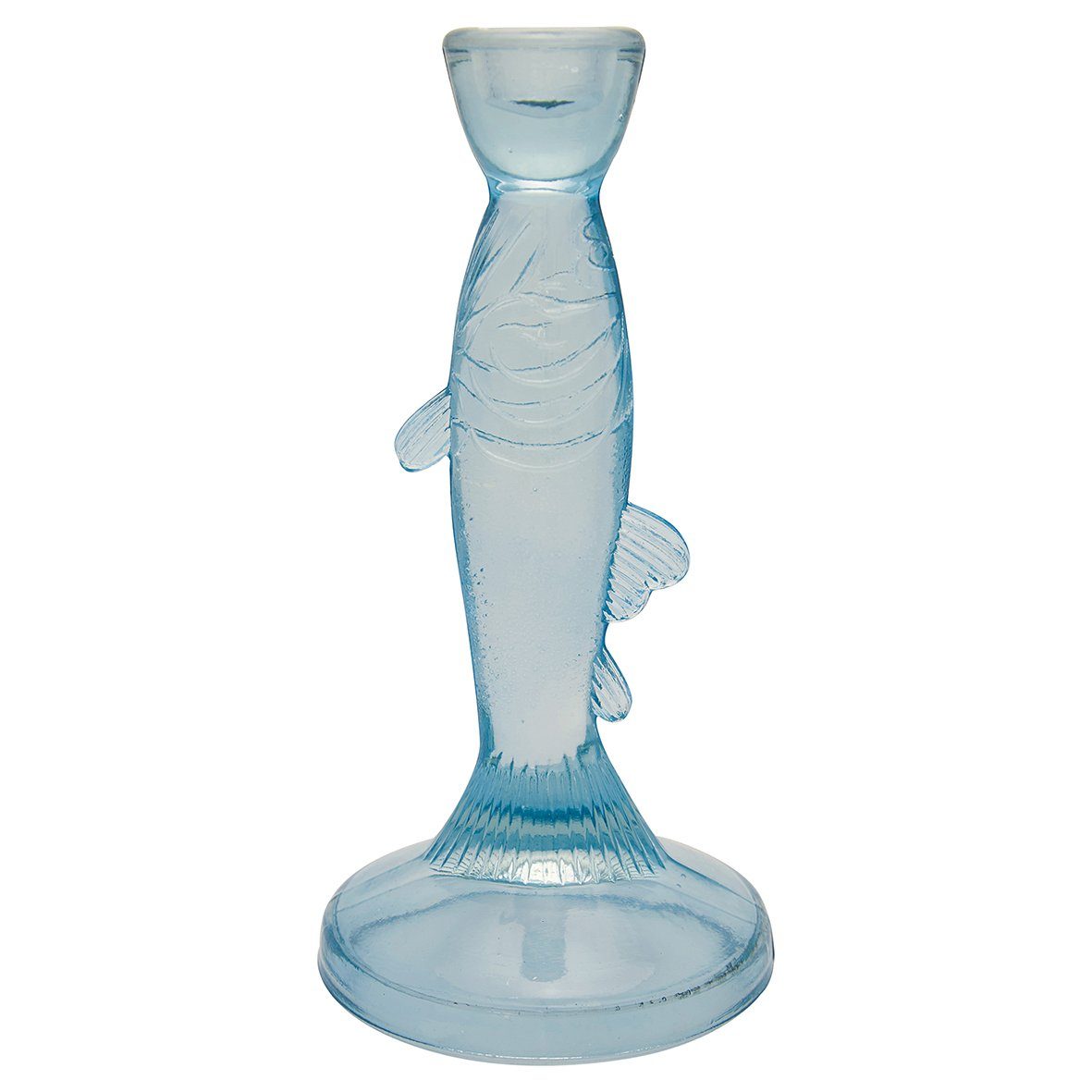 Greengate Kerzenhalter Greengate Kerzenhalter FISCH Blau Glas Medium 21 cm | Kerzenständer