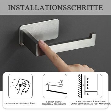 MDHAND Toilettenpapierhalter Edelstahl, Selbstklebend ohne Bohren (1-St), für Küche Badzimmer