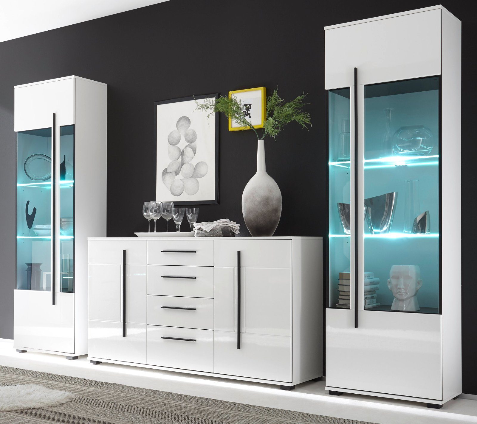 Furn.Design Wohnwand Design-D, (Schrankwand 3-teilig, ca. 290 x 200 cm), in günstig online kaufen