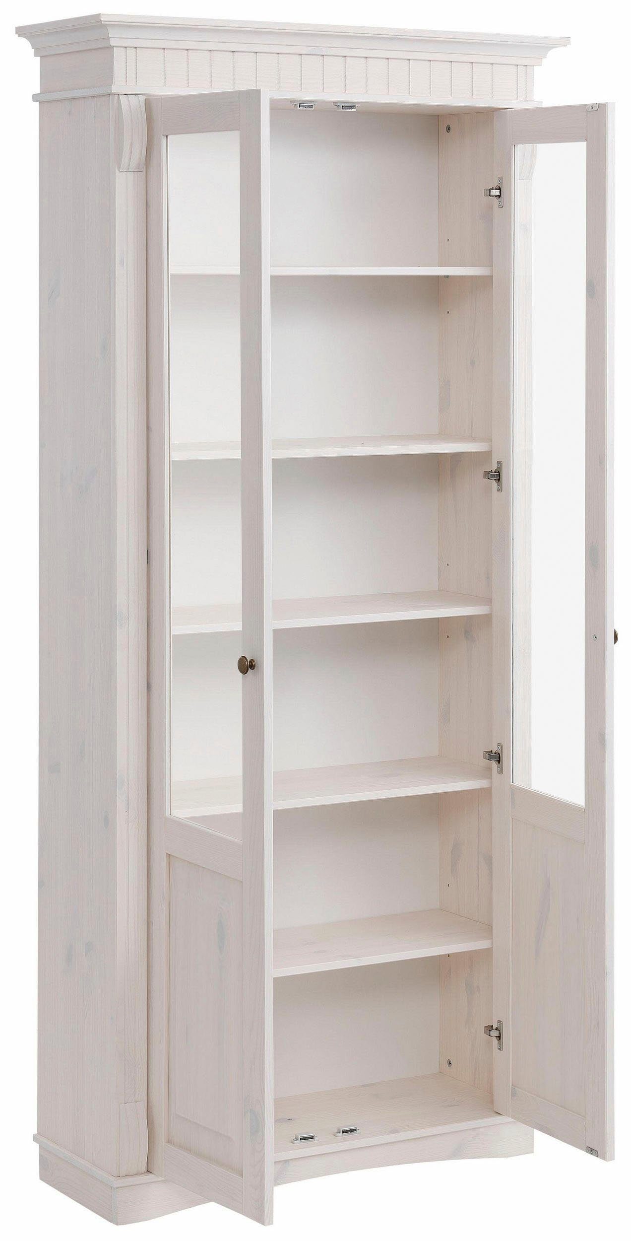 OTTO home Glasvitrine Teresa (Maße (B/T/H): ca. 90/32/193 cm) mit 2 Glastüren, Höhe 193 cm, aus massiver Kiefer, FSC® – Bild 4 von 5
