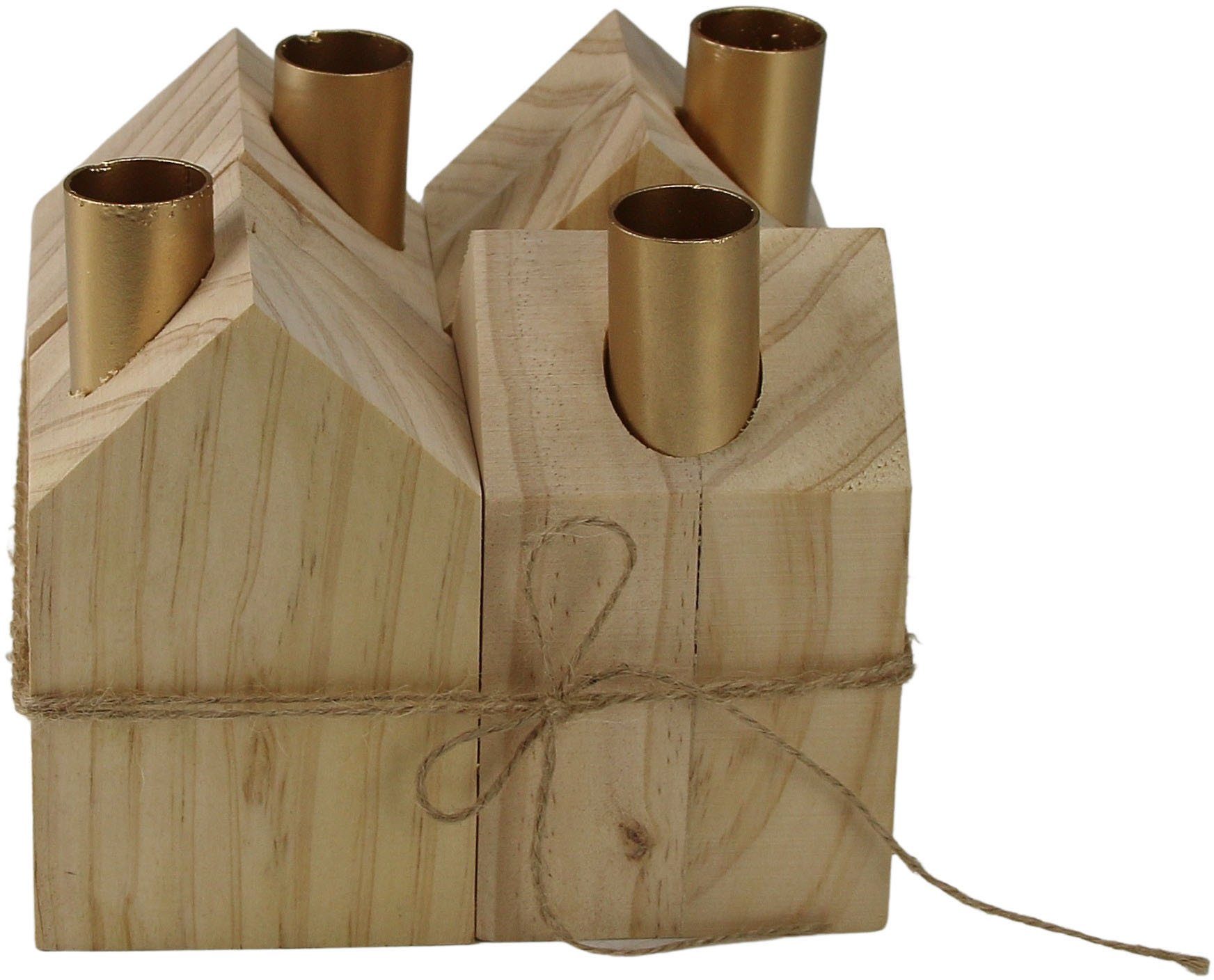AM Design 13,5 Weihnachtsdeko, Holz, Höhe Adventsleuchter ca. cm Kerzenhalter, aus