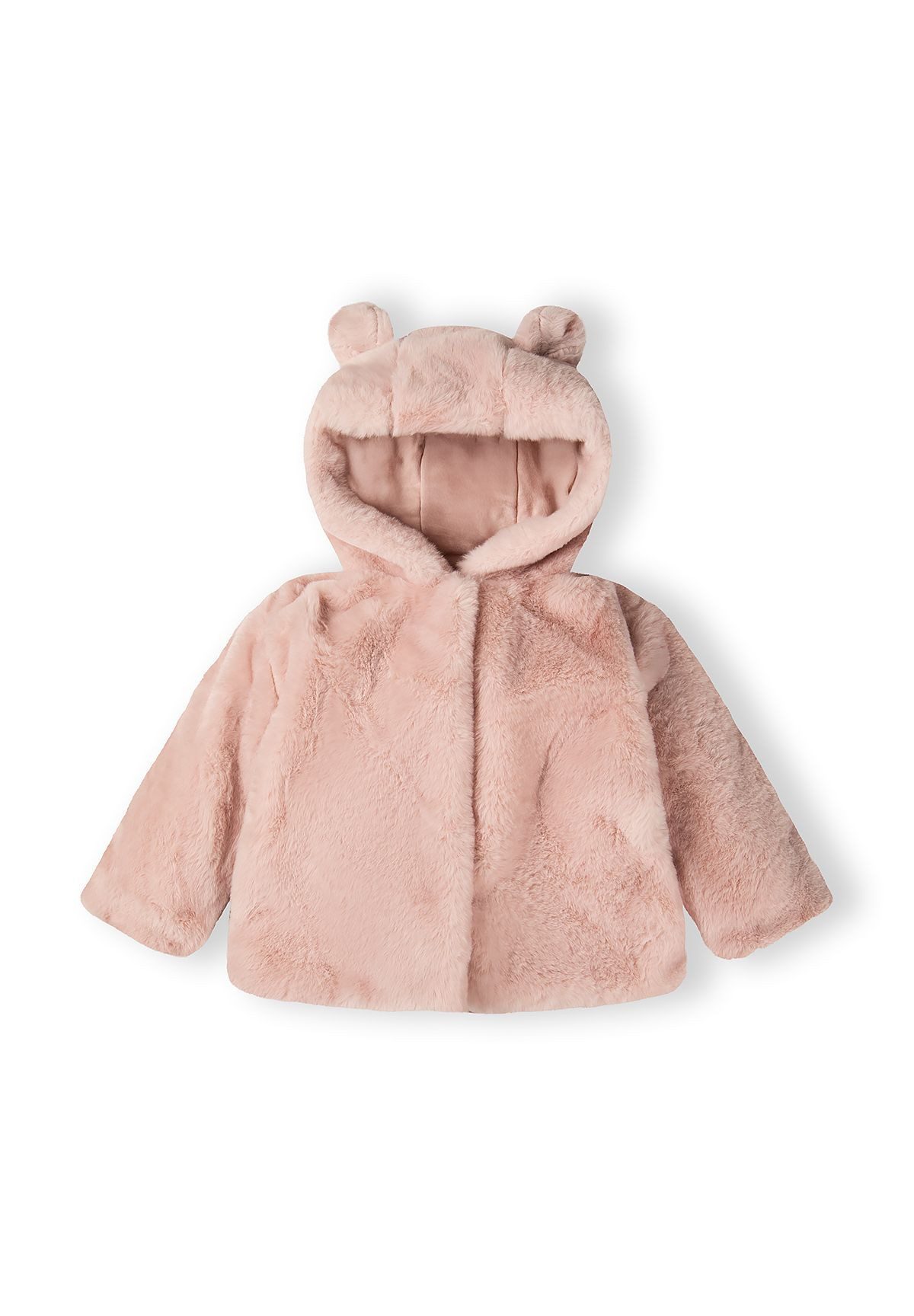 MINOTI Fellimitatjacke Teddy-Babyjacke mit Druckknöpfen und 3D-Ohren (0-24m) kuschelig