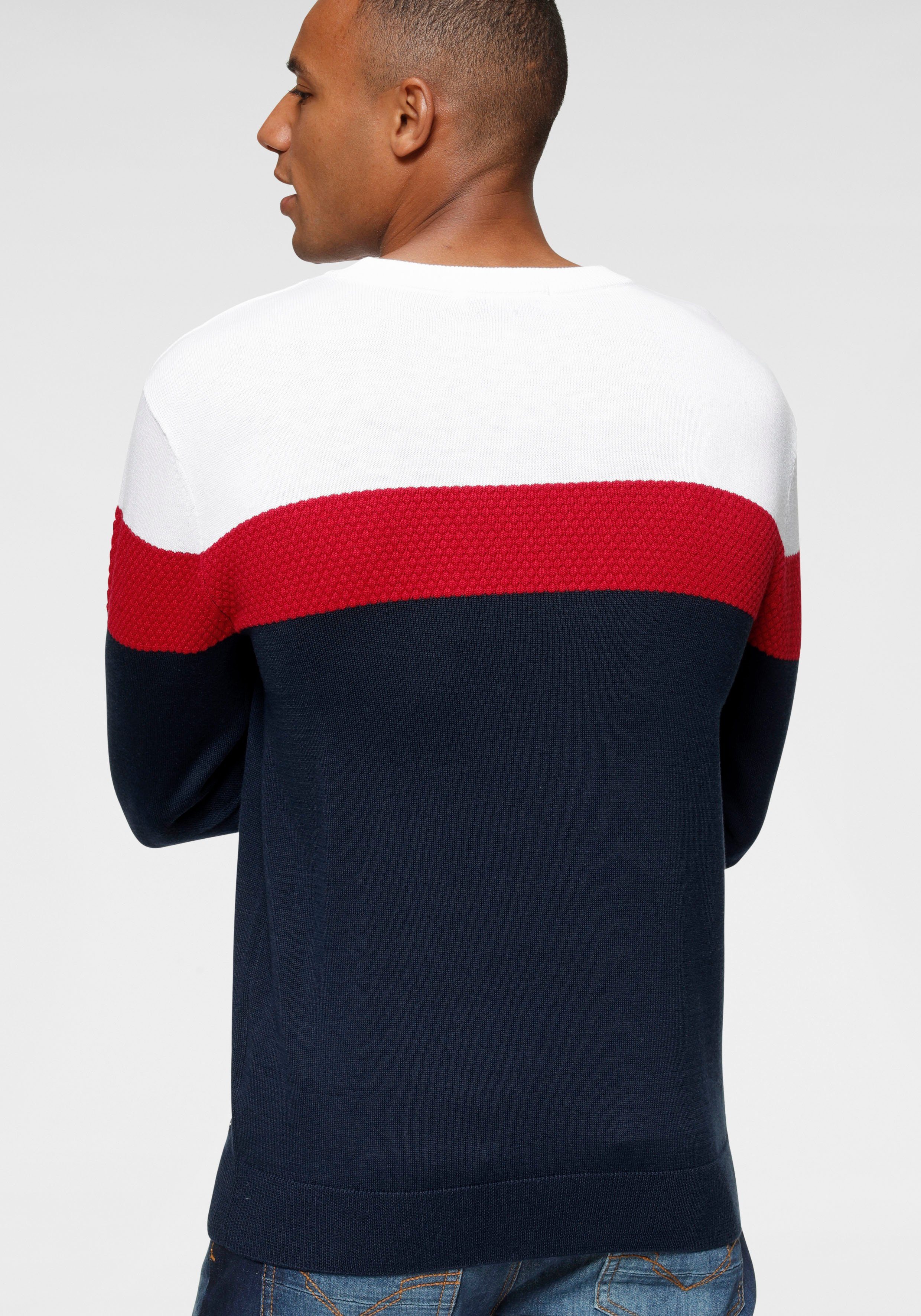 H.I.S Rundhalspullover neue Farben! Colorblocking, in günstig online kaufen