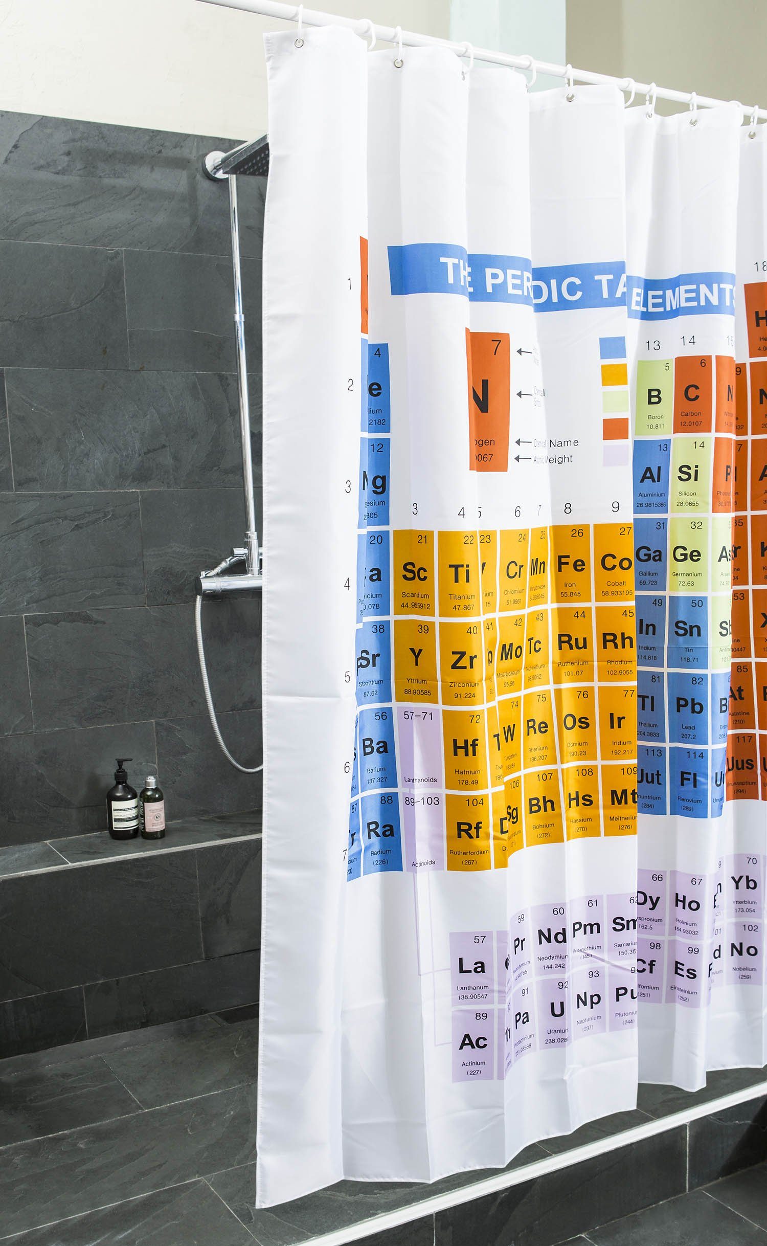 Goods+Gadgets Duschvorhang Periodensystem Breite 180 cm günstig online kaufen