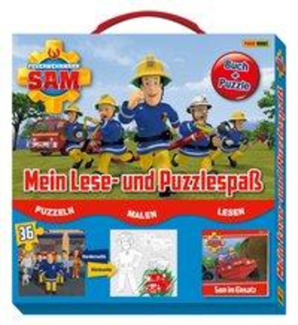Feuerwehrmann Puzzle Panini 36 und Mein Puzzleteile Puzzlespaß, Sam: Lese-