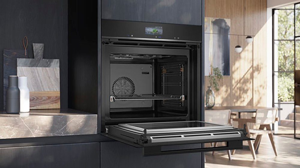 SIEMENS Backofen mit Mikrowelle iQ700 HM736GAB1, mit 1-fach-Teleskopauszug, ecoClean, Intelligenter Backofen dank Assistent mit Sprachsteuerung – Bild 4 von 5