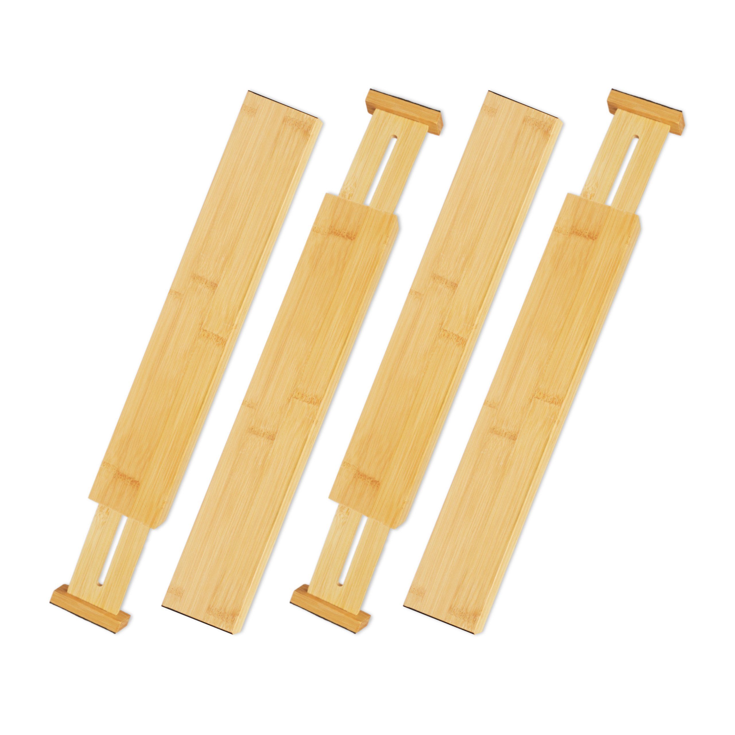relaxdays Schubladeneinsatz Schubladentrenner Bambus 4er Set (4 St)