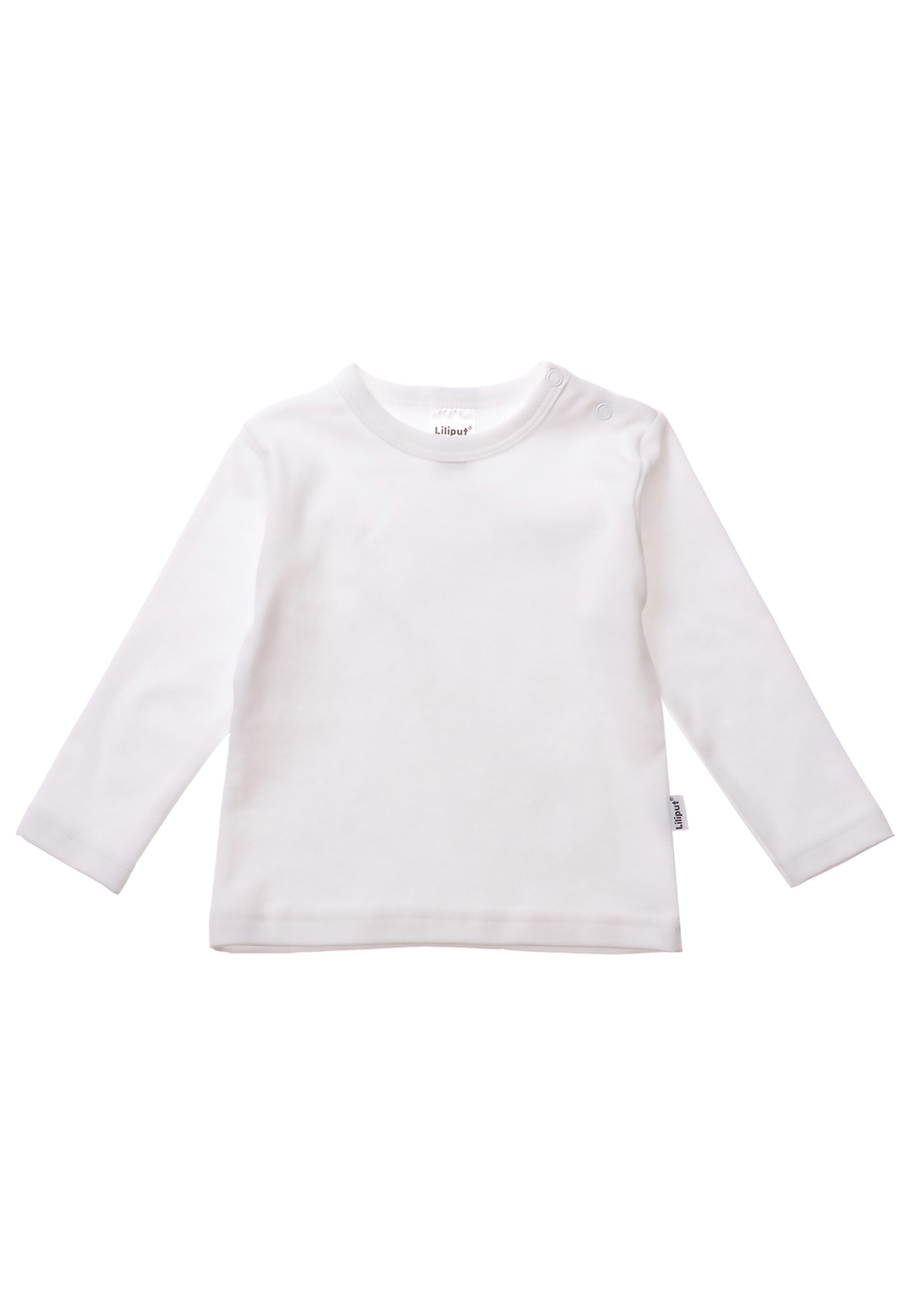 Liliput Langarmshirt weiß, schilf und rosé mit Druckknöpfen auf der Schulter