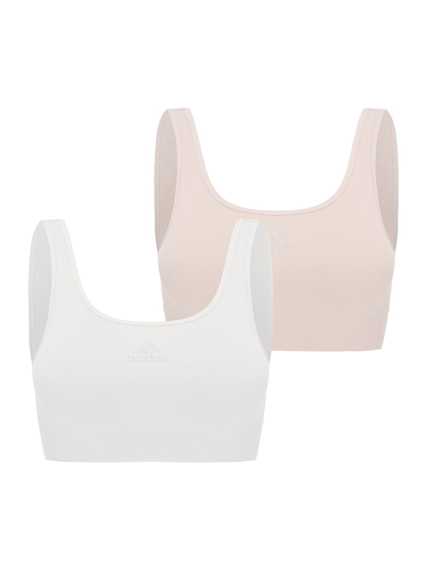 adidas Sportswear Bustier SCOOP LOUNGE BRA (2-tlg) bra bustier bh white/peach