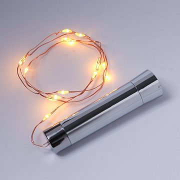 MARELIDA LED-Lichterkette LED Draht für Flaschen Korken Flaschenlicht Weinflaschen 70cm kupfer, 15-flammig