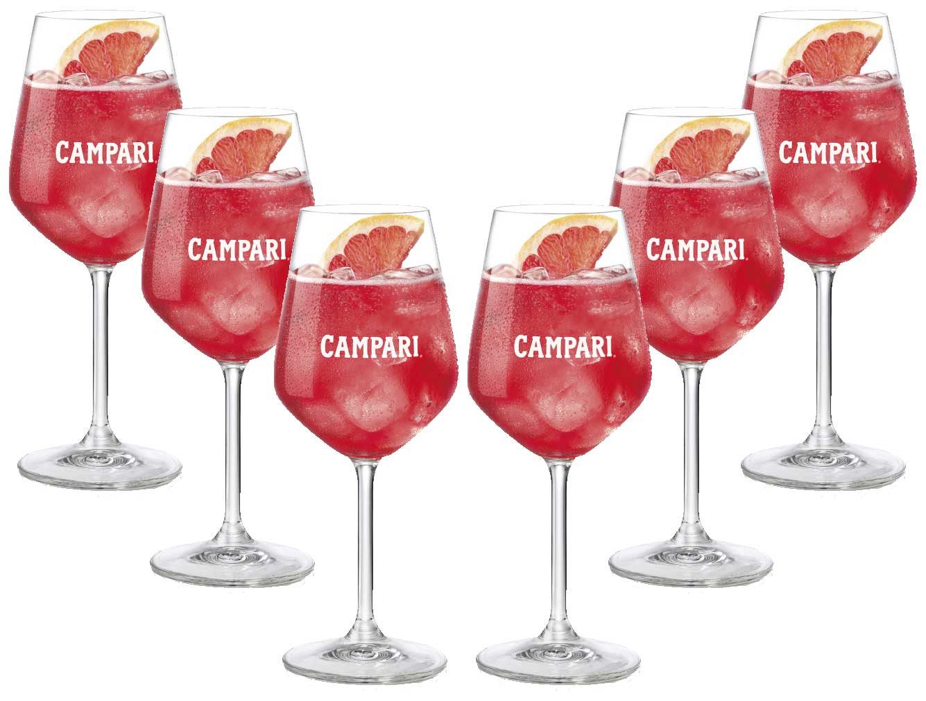 Gläser-Set Campari 6er Set Glas Gläser Set - 6x Weingläser / Ballonglas