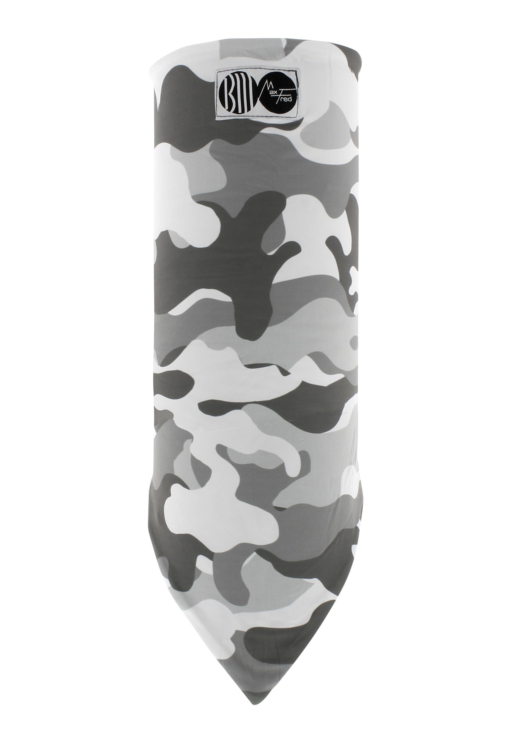 Maxfred Multifunktionstuch Schlauchschal Fleece camouflage schwarz grau