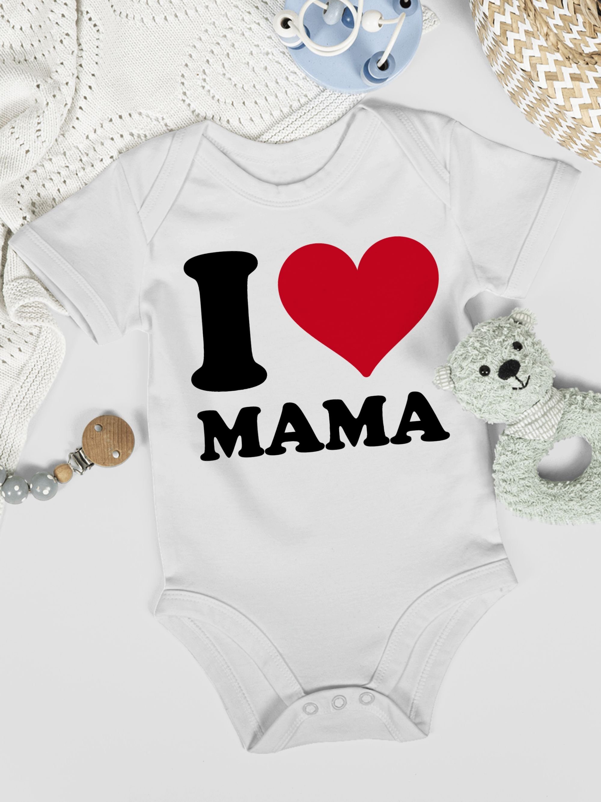 I Muttertagsgeschenk (1-tlg) Love Shirtbody Weiß Shirtracer Mama 1