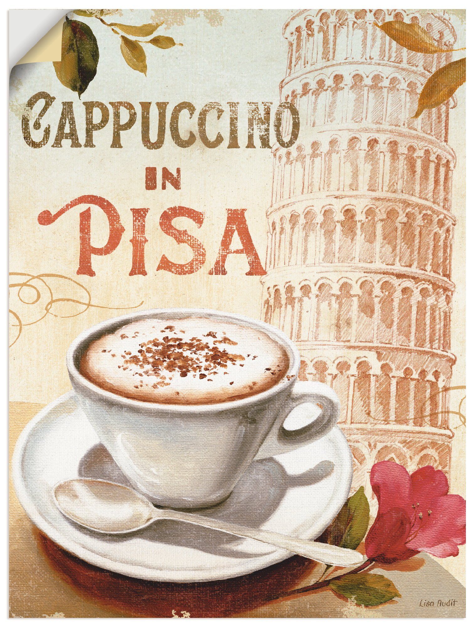 Artland Wandbild Kaffee in oder in versch. als IV, St), (1 Größen Poster Leinwandbild, Getränke Wandaufkleber Europa