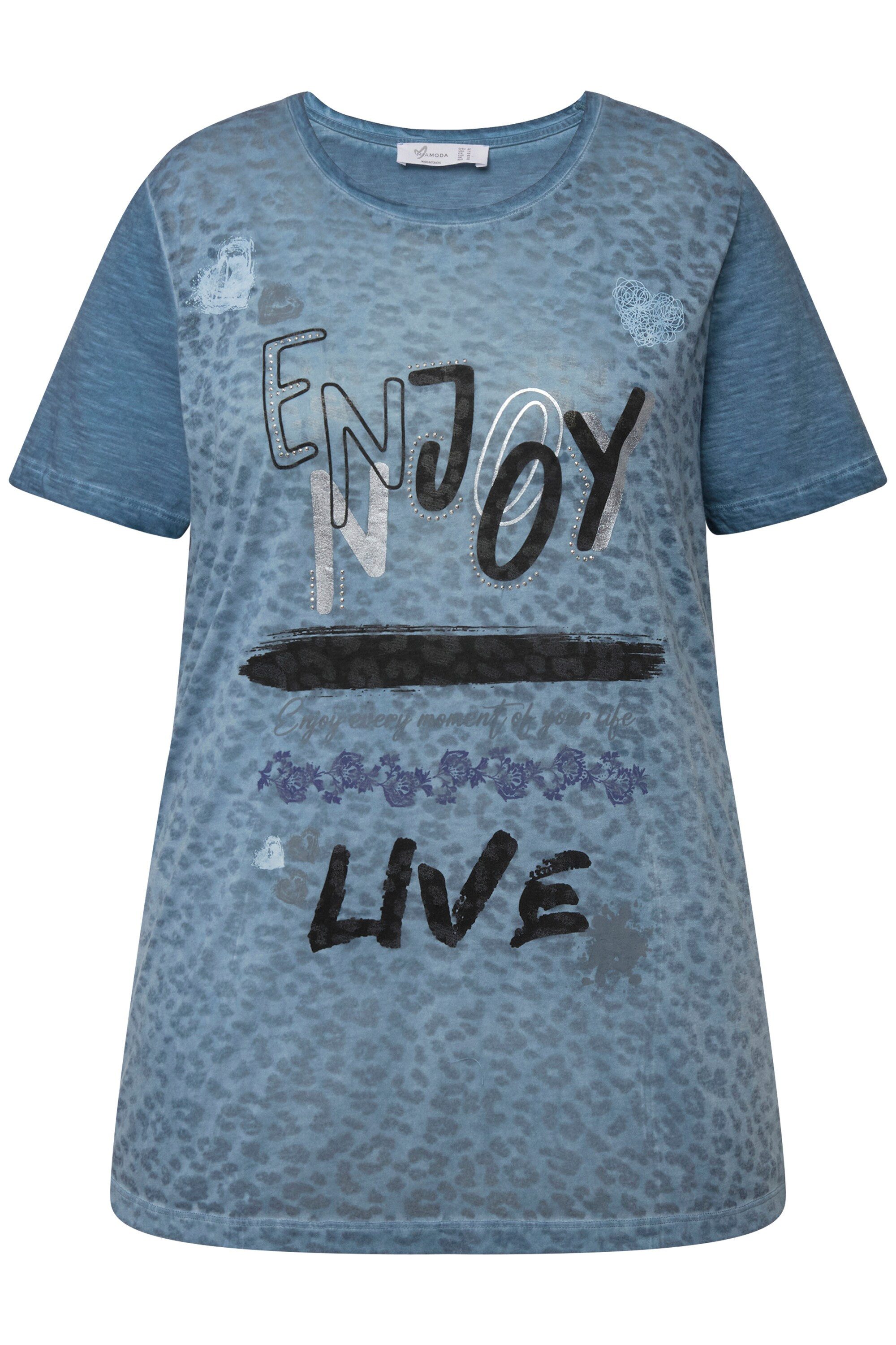 MIAMODA T-Shirt T-Shirt Leomuster Statement Rundhals günstig online kaufen