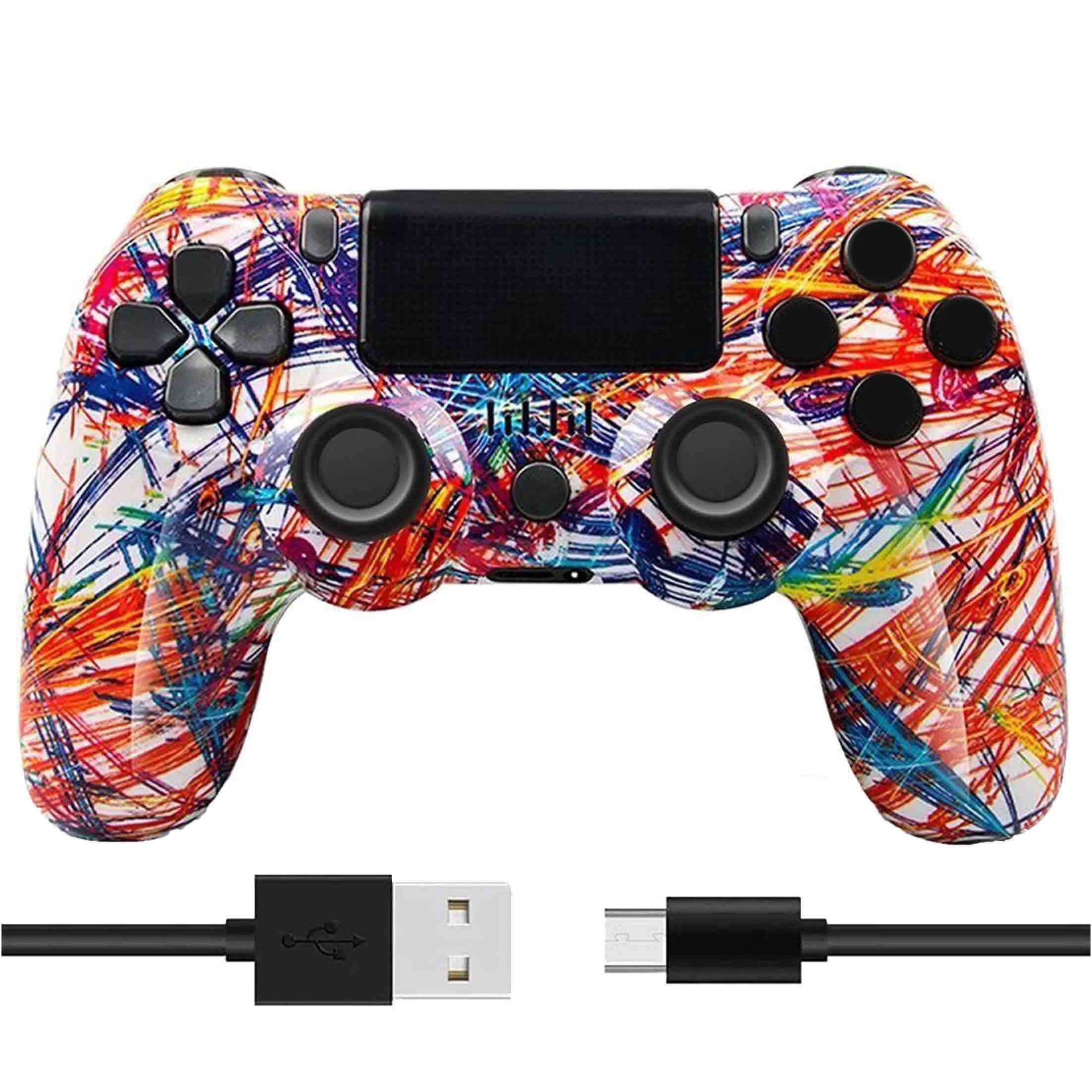 KINSI Wireless Gamepad, Controller, Bluetooth, für PS4 PlayStation 4-Controller (Doppelte Vibration, wiederaufladbare Batterie)