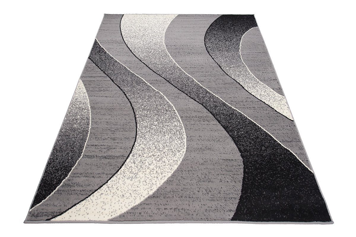 Mazovia Designteppich Modern Teppich Kurzflor Wohnzimmerteppich Robust und pflegeleicht GRAU, 250 x 300 cm, Fußbodenheizung,Allergiker geeignet,Farbecht,Pflegeleicht,Geometrisch
