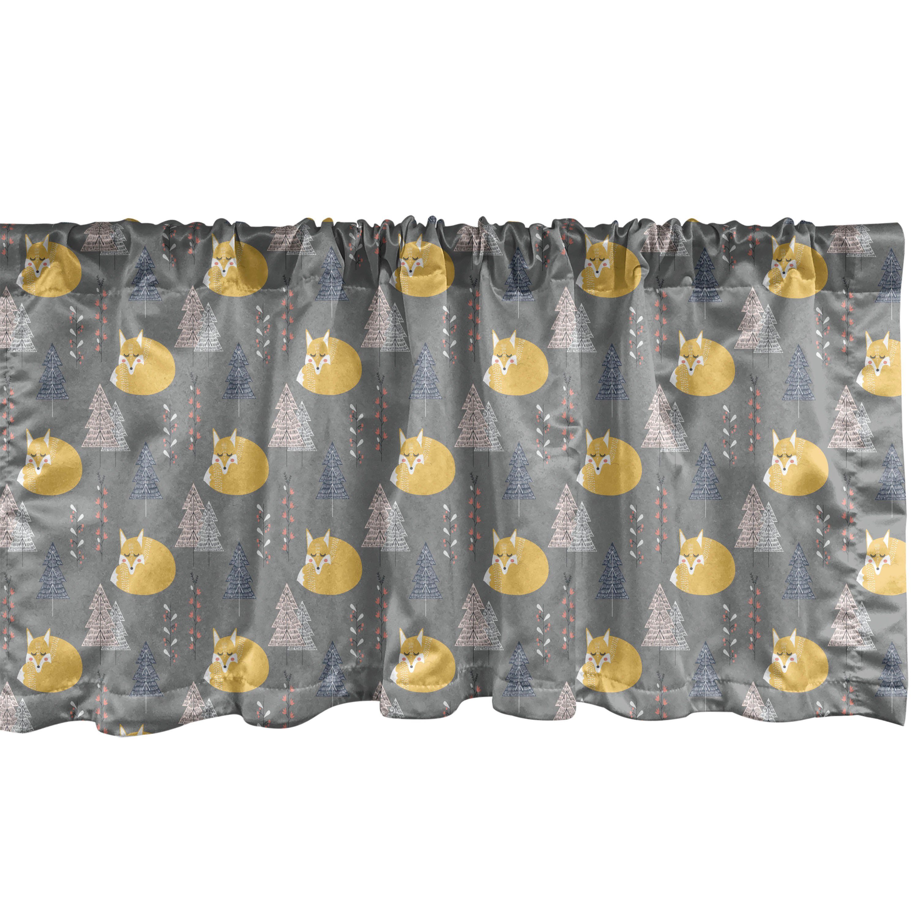 Scheibengardine Vorhang Volant für Küche Schlafzimmer Dekor mit Stangentasche, Abakuhaus, Microfaser, Fuchs Scandinavian Inspired Spruces