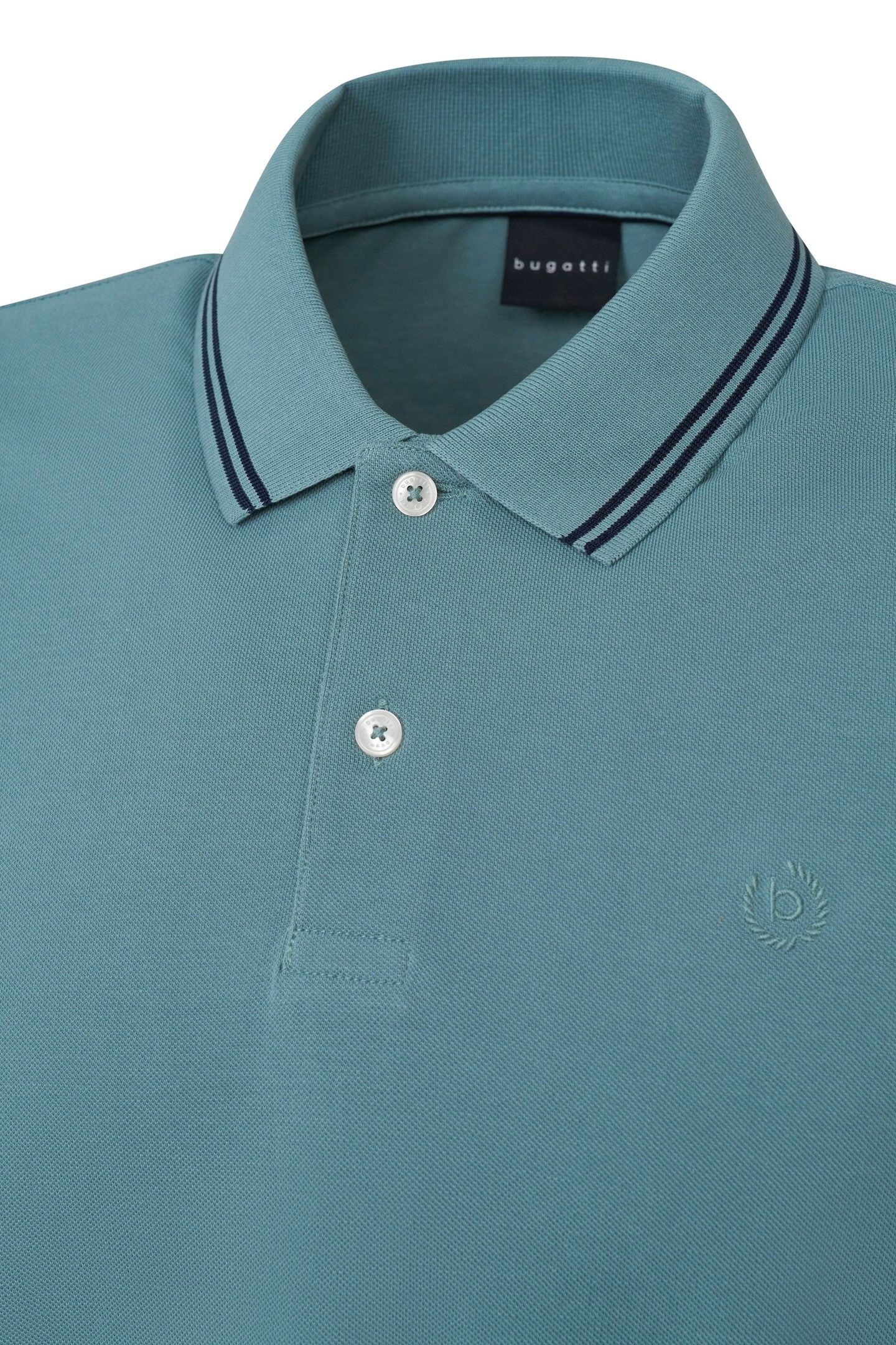 bugatti Poloshirt mit Kontraststreifen und Bruststickerei