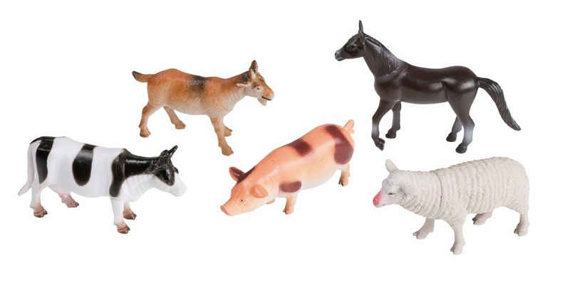 Idena Spielfigur Idena 4329903 - Spielfigurenset mit 5 Farmtieren, aus Kunststoff