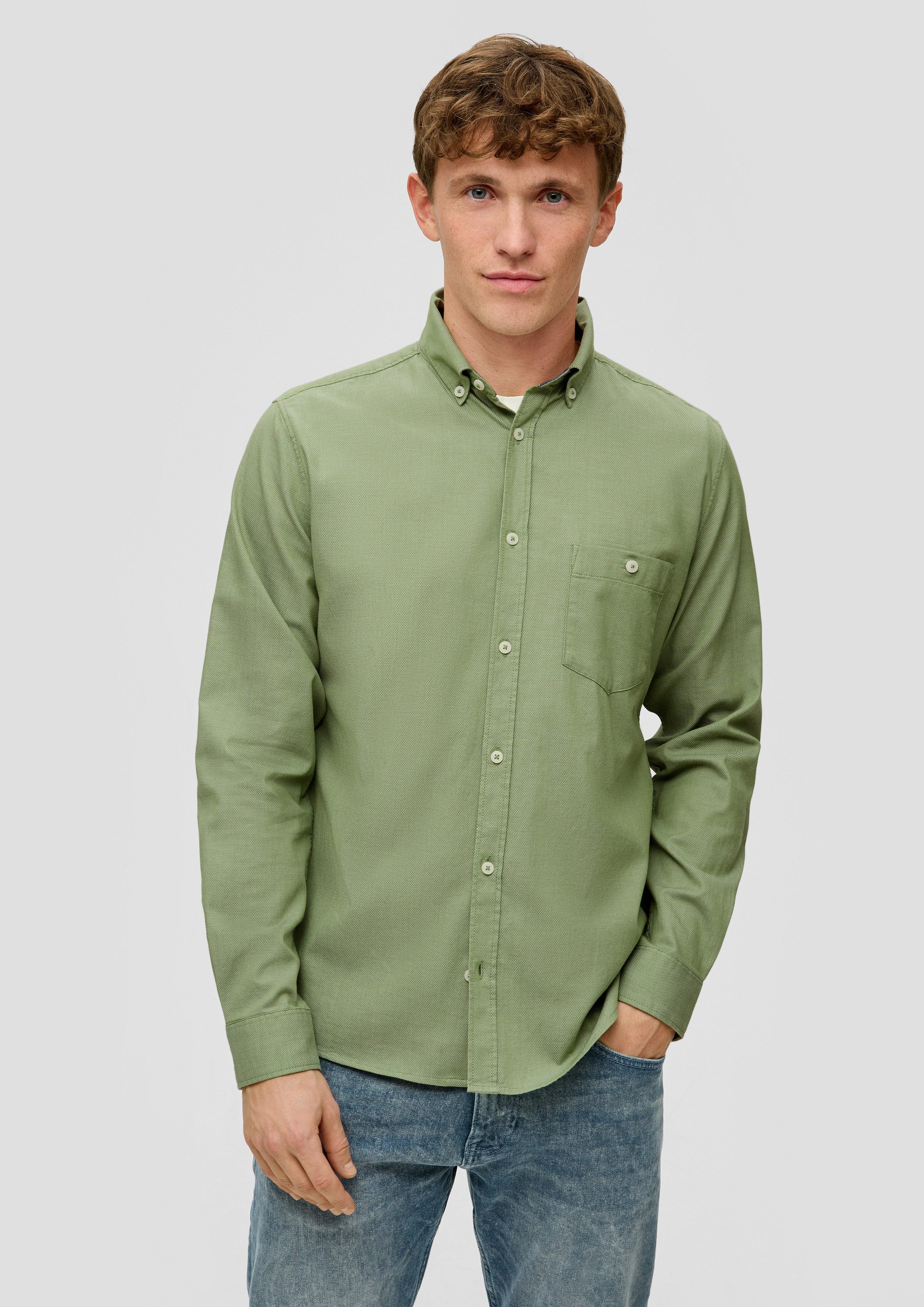 s.Oliver Langarmhemd Hemd Slim: Langarmhemd mit aufgesetzter Brusttasche günstig online kaufen