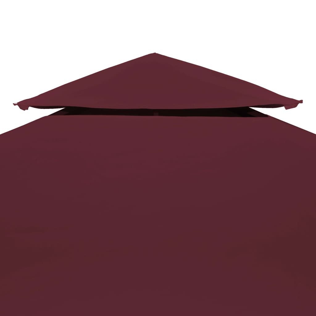 vidaXL Pavillon-Ersatzdach Pavillon-Dach mit Lüftungsdach 310 g/m² 4x3 m Bordeauxrot, 400 x 300 cm
