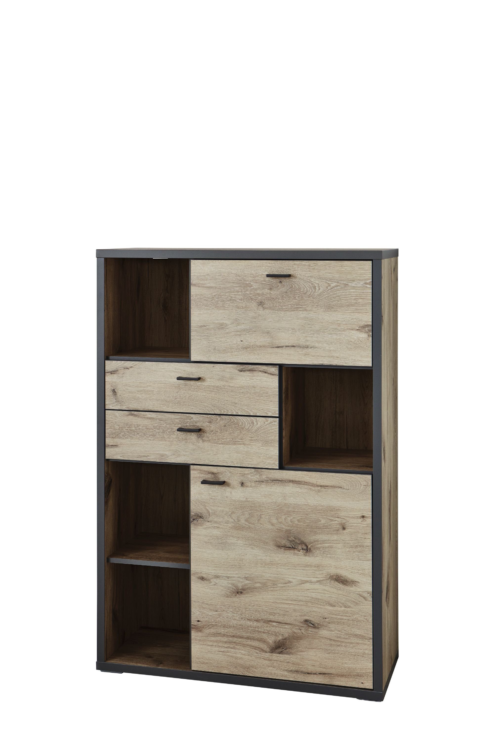 HARPER Highboard Highboard HARPER IMPERIA BHT 96x141x37 cm braun Hochkommode