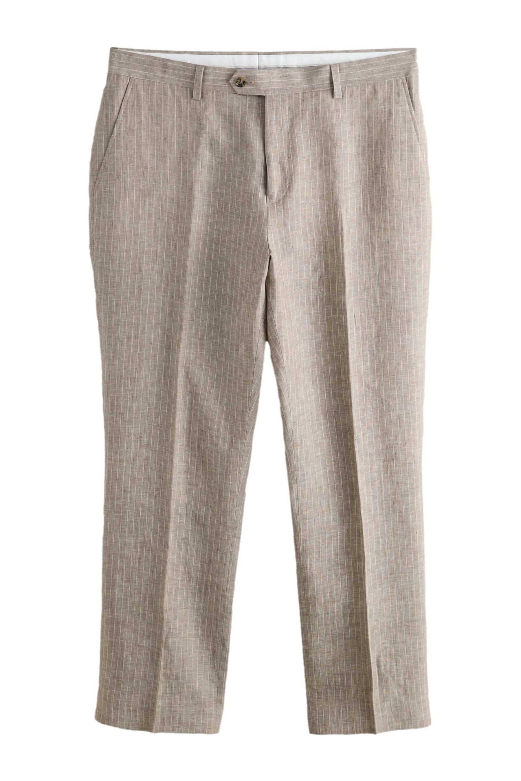 Anzughose Slim Fit Leinenanzughose mit Streifen, Regular