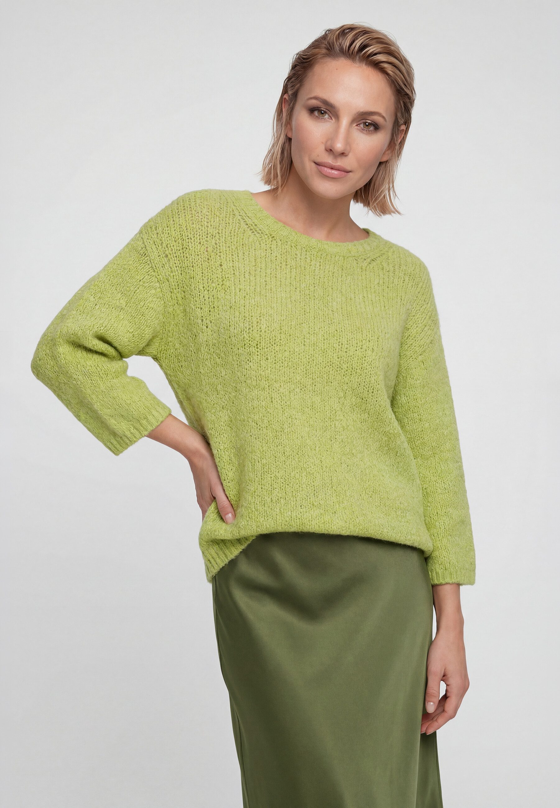 Olsen Strickpullover mit 3/4-Ärmeln
