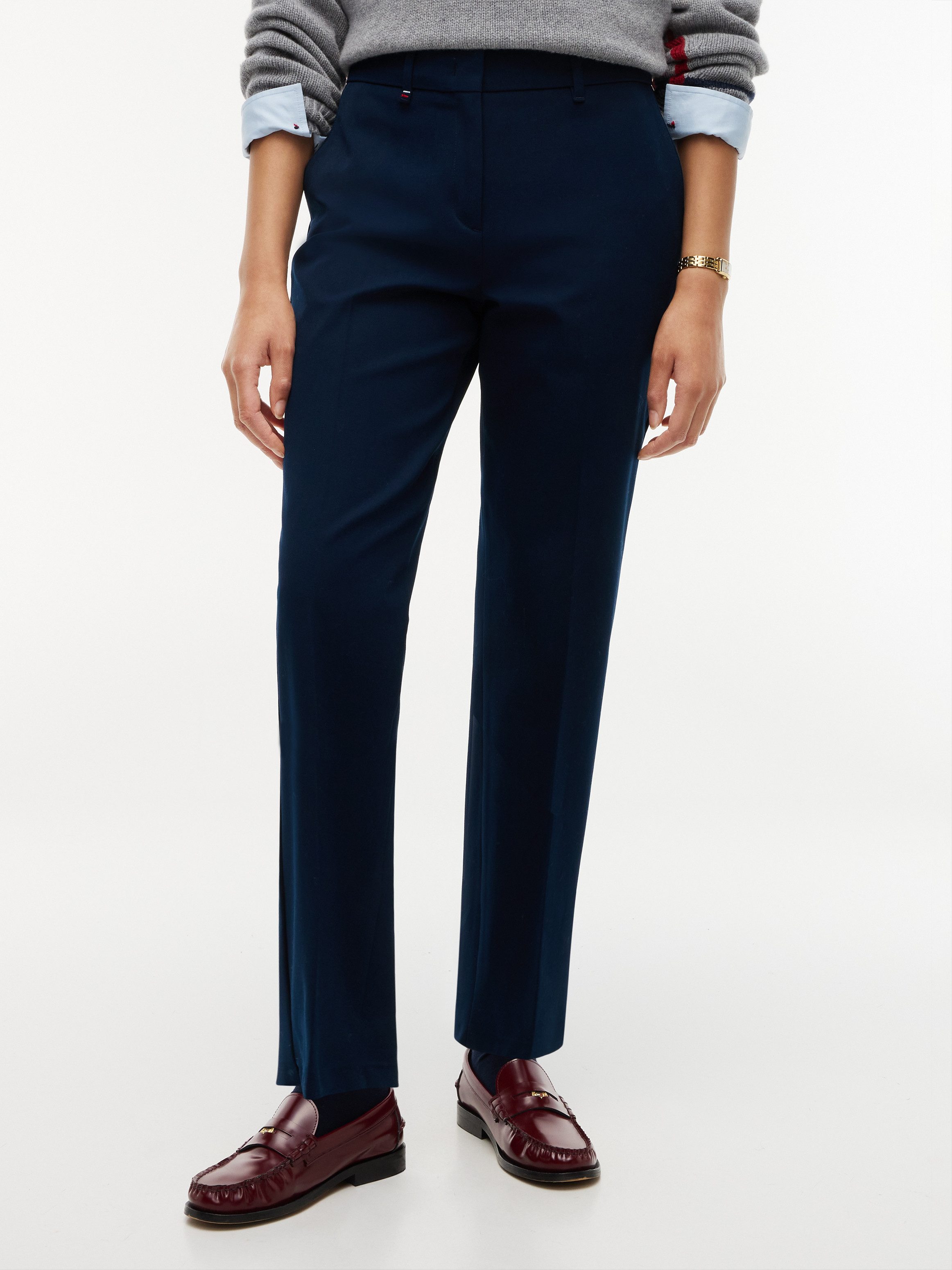 Tommy Hilfiger Anzughose GABARDINE SLIM STRAIGHT Baumwollmischung, slim fit