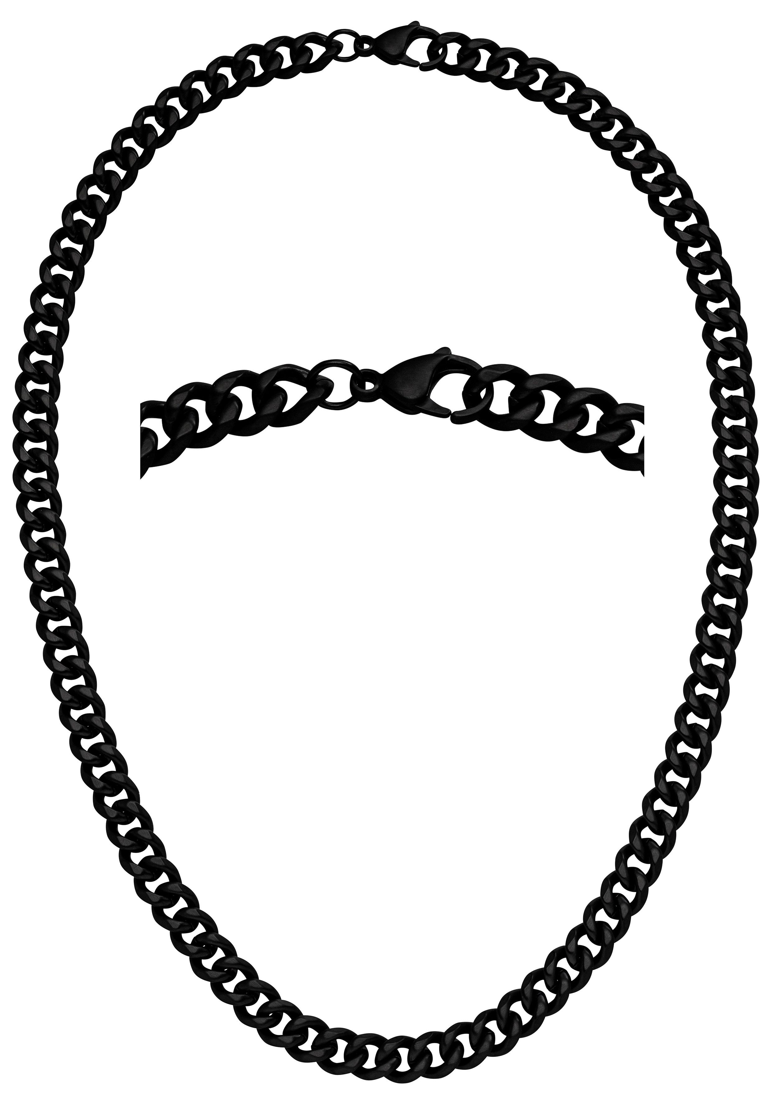 JOBO Kette ohne Anhänger Herrenkette 9,2 mm, Edelstahl schwarz beschichtet 55 cm