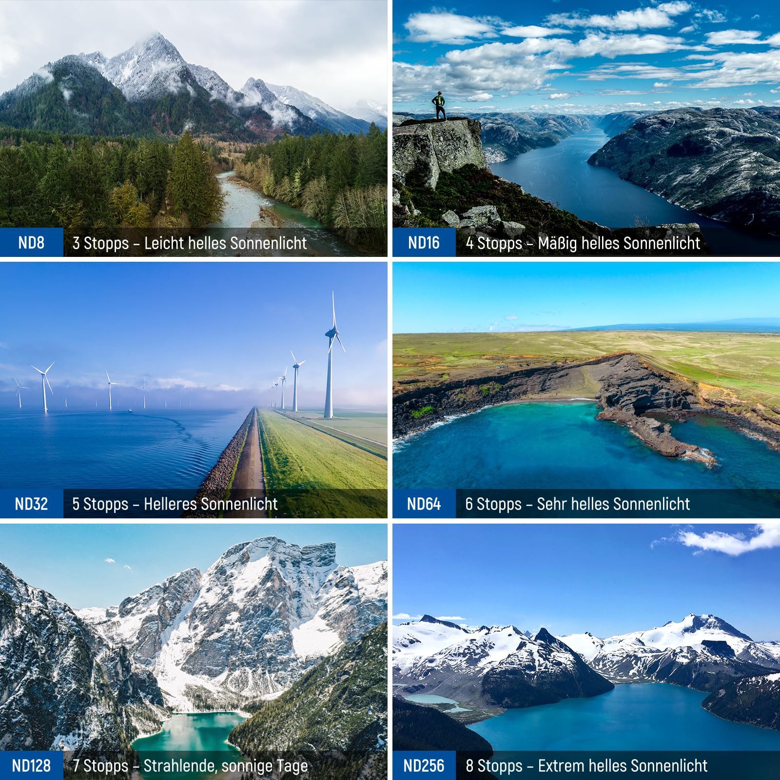 Neewer FL-A31 8x Filter Set für DJI Mini 4 Pro - ND8-ND256, CPL & UV Polfilter (Lebendige Farbwiedergabe)