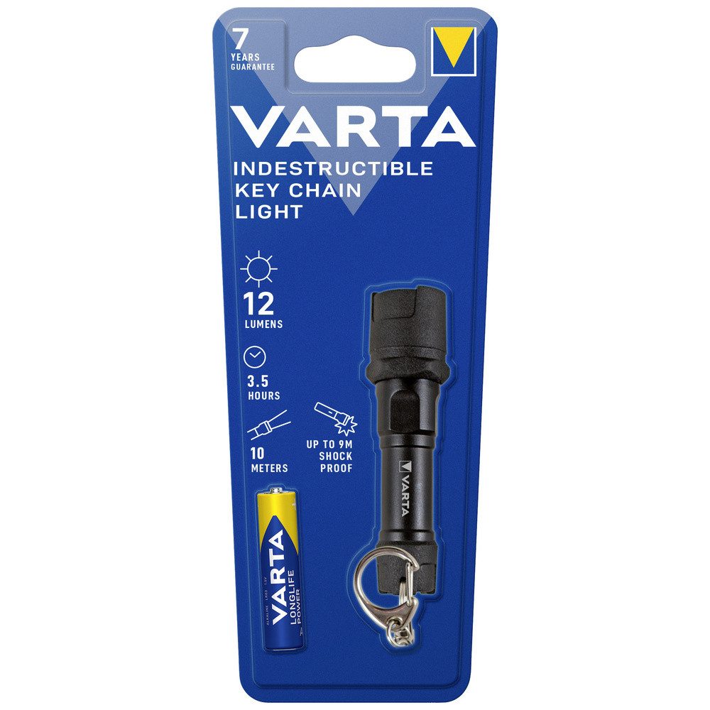 VARTA Taschenlampe Varta Indestructible Key Chain Light LED Mini-Taschenlampe batteriebe