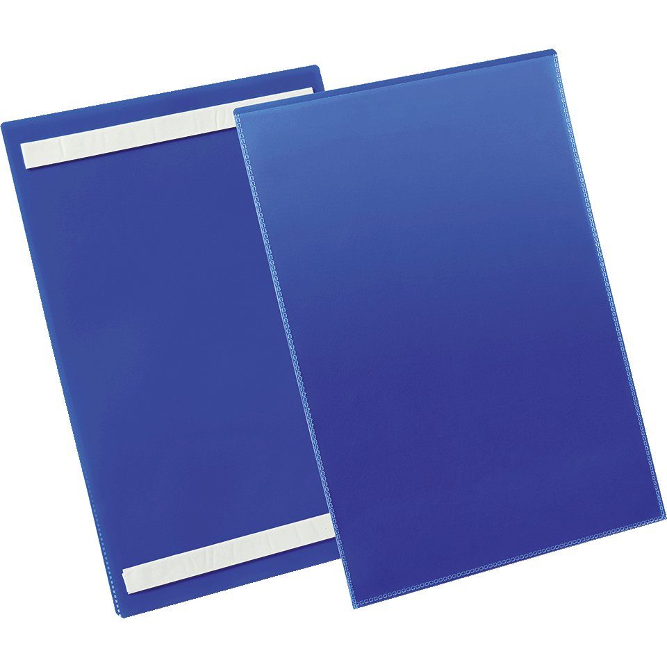 Werbeanlagen selbstklebend, König blau/transparent, Zeitungsständer Kennzeichnungstasche, 210x297mm 50/VE (A4), DURABLE