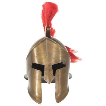 vidaXL Ritter-Kostüm Griechischer Krieger-Helm Antik Replik LARP Messing Stahl