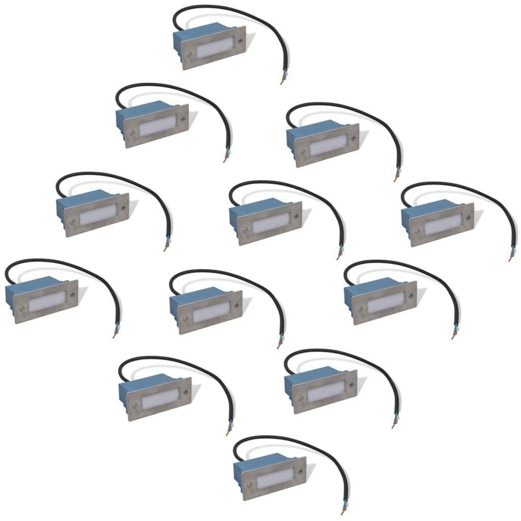 vidaXL Gartenleuchte LED Einbauleuchte Treppenleuchte 12 Stk 44x111x56 mm Gartenlampe Garte