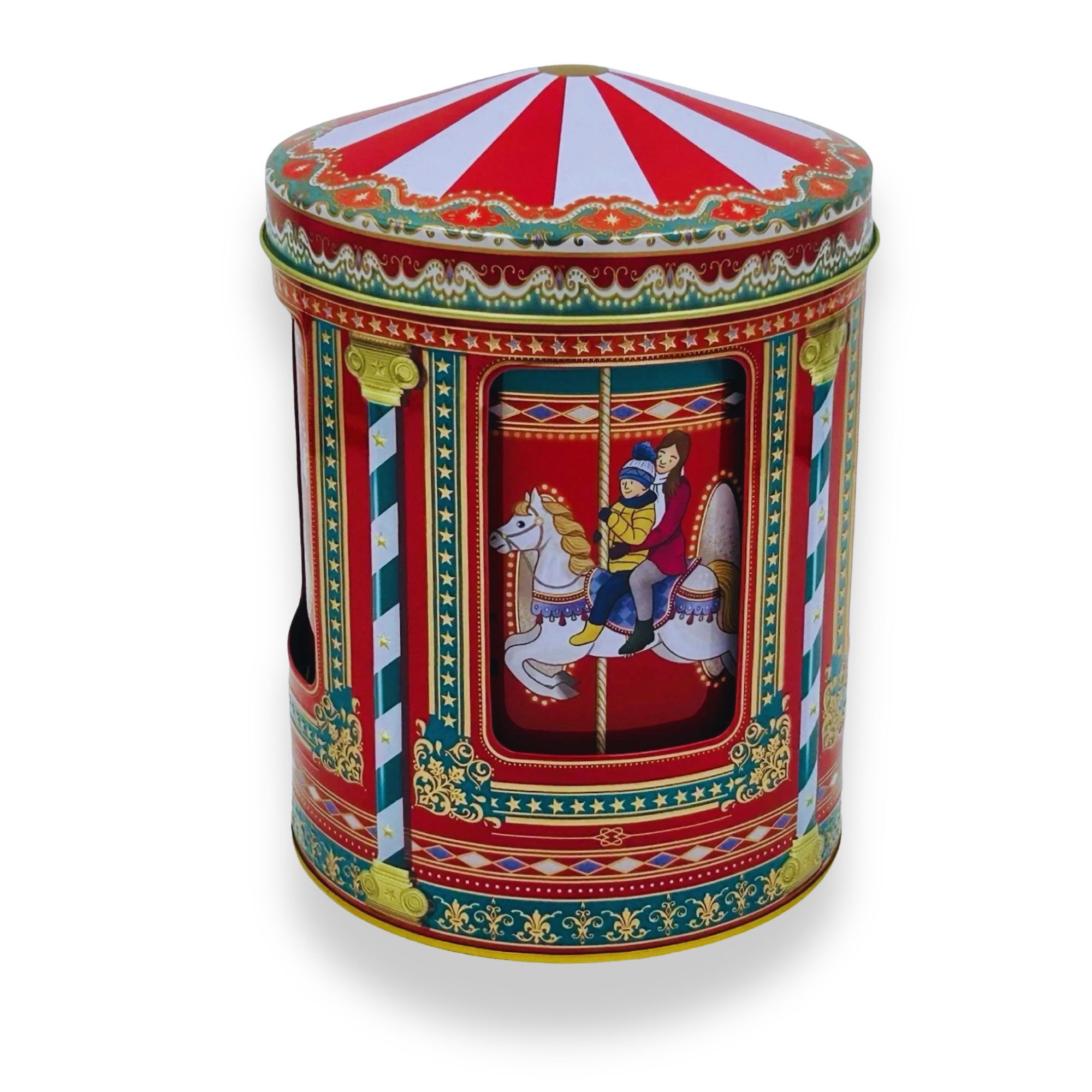 MediMuc Keksdose Spieluhrdose Winter Karussell